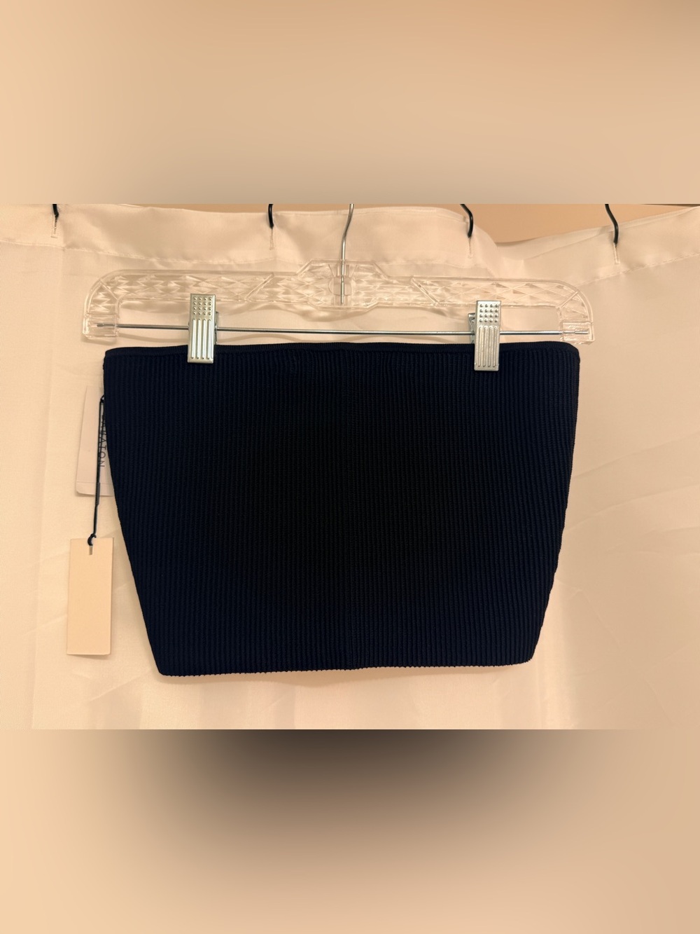 NEW Sculpt knit cropped strapless top in black